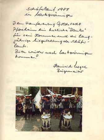 Eintrag des Markgr�ninger B�rgermeisters 1987