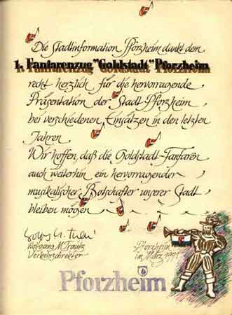 Eintrag des Pforzheimer Verkehrsdirektors Wolfgang Trautz 1991